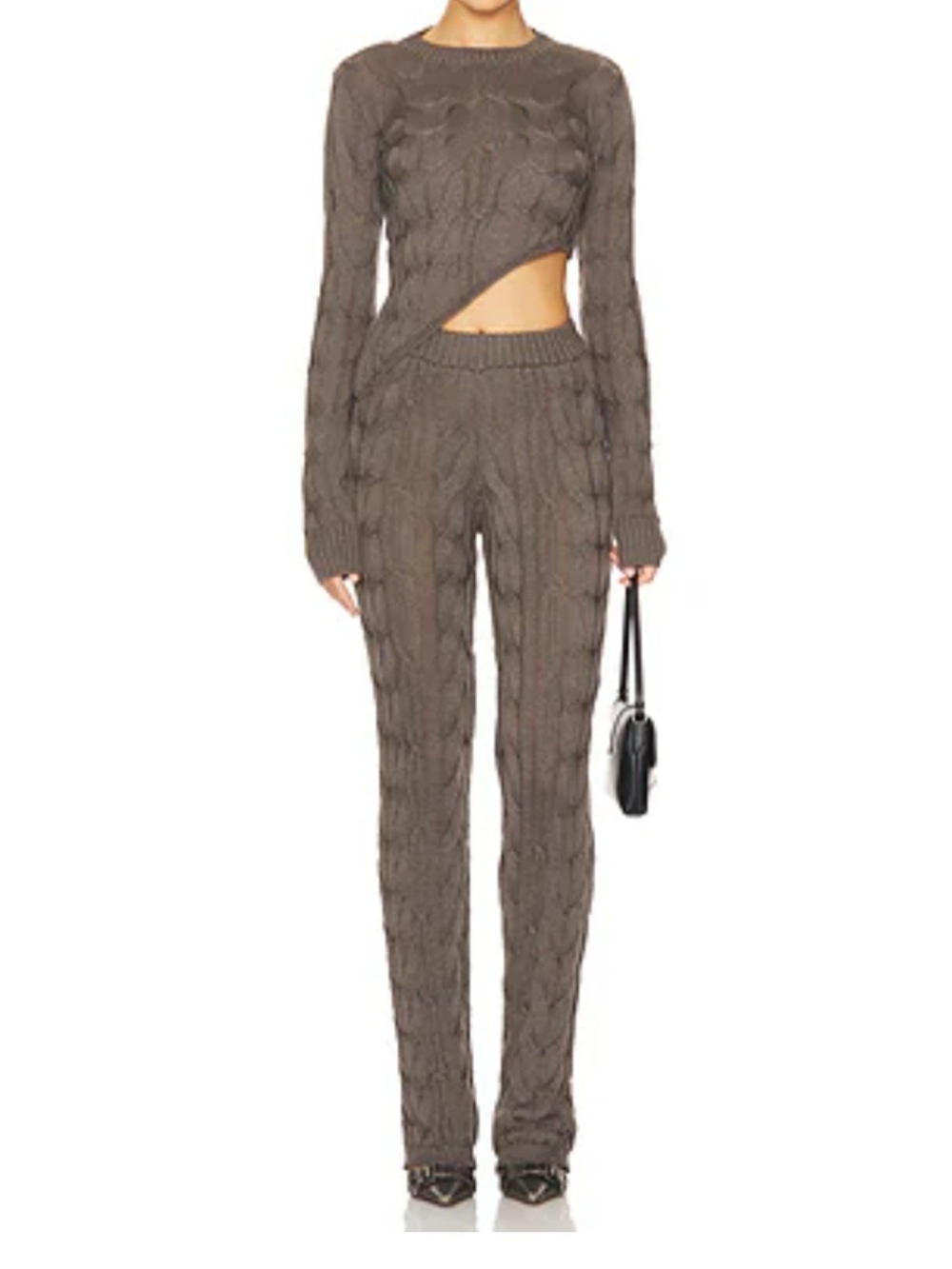 REVOLVE Gray Cable-Knit Cutout Jumpsuit